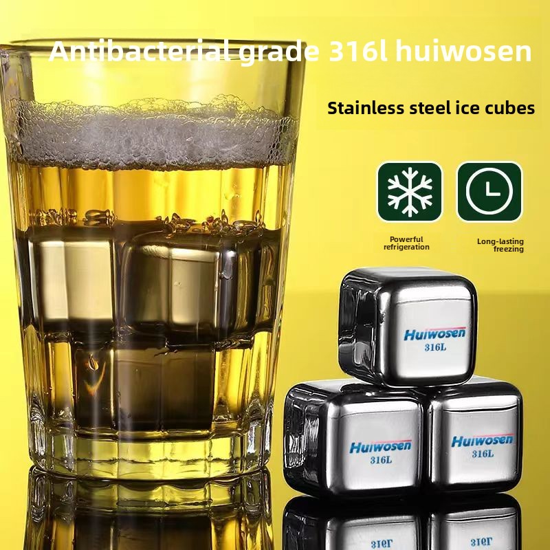 Wine Beer Cooler - 316 Stainless Steel Ice Cube Recycling