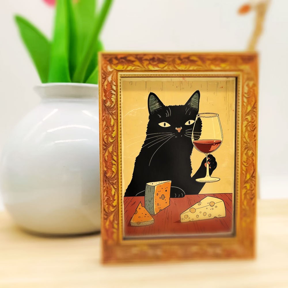 1 elegant black cat fridge mag - Wine Beer Cooler 评论和价格