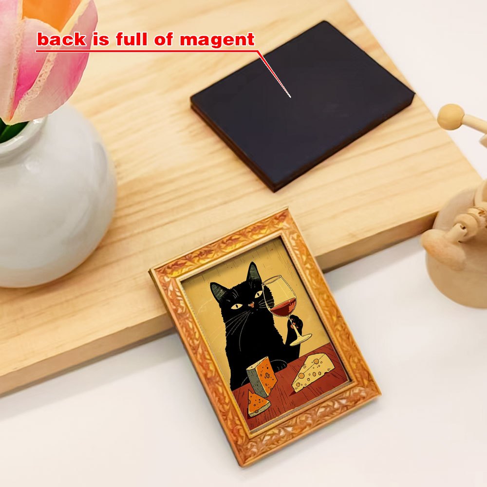 1 elegant black cat fridge mag - Wine Beer Cooler 评论和价格