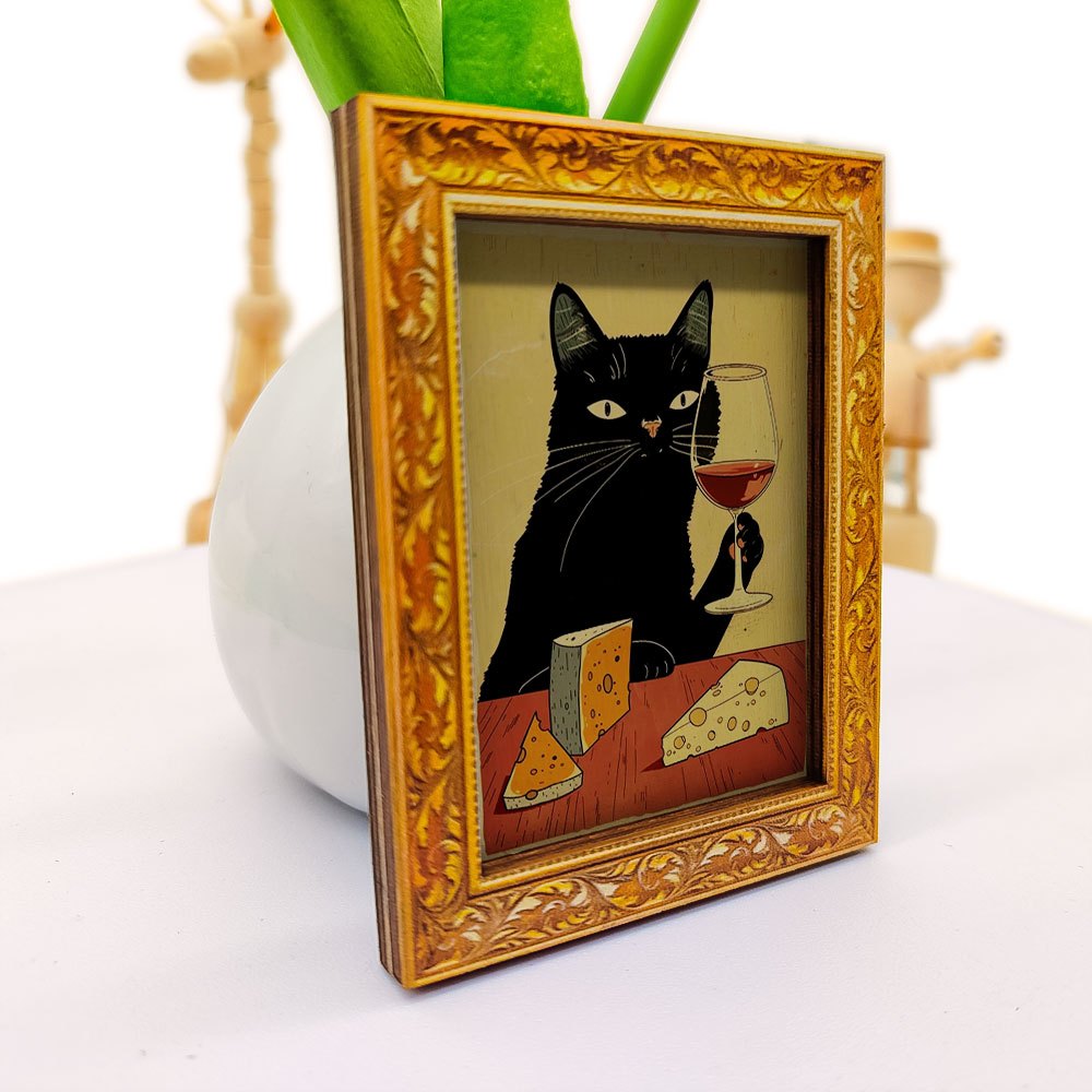 1 elegant black cat fridge mag - Wine Beer Cooler 评论和价格