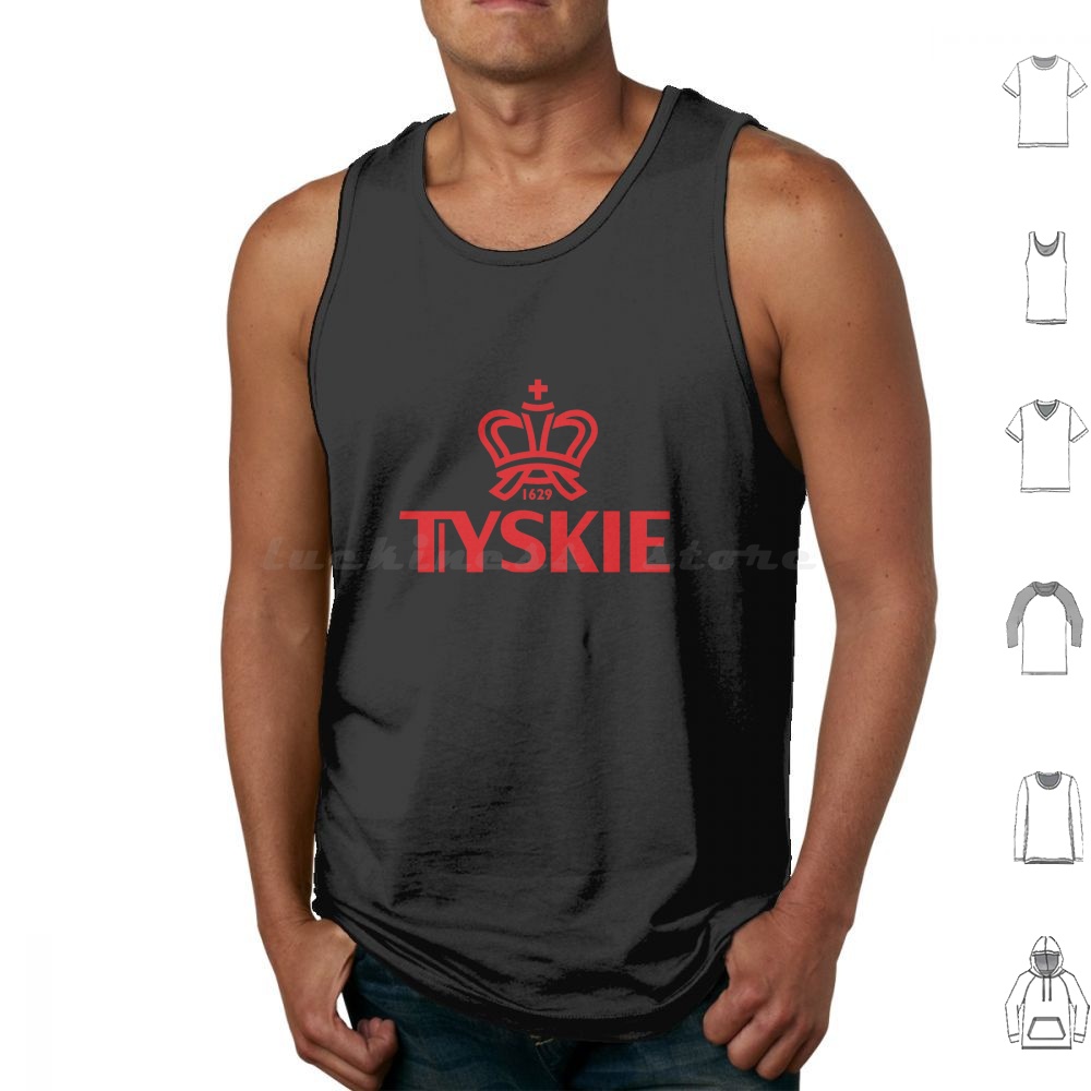 Tyskie Tank Tops Print Cotton  - Wine Beer Rum 评论和价格