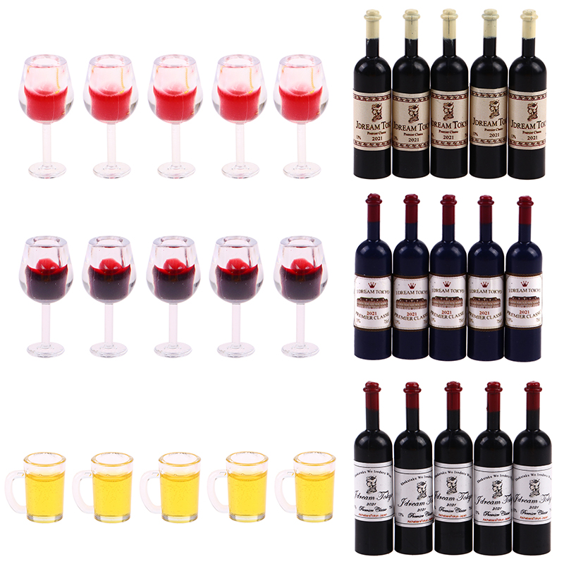 5Pcs 1:12 Dollhouse Miniature  - Wine Y Beer 评论和价格