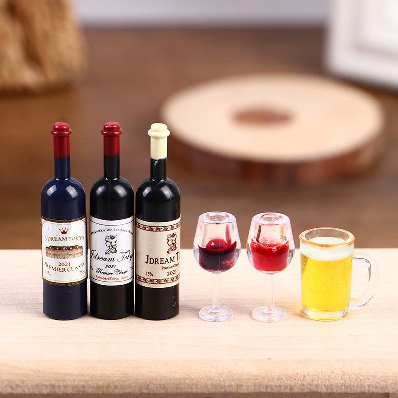 5Pcs Dollhouse Miniature Wine  - Wine Y Beer 评论和价格