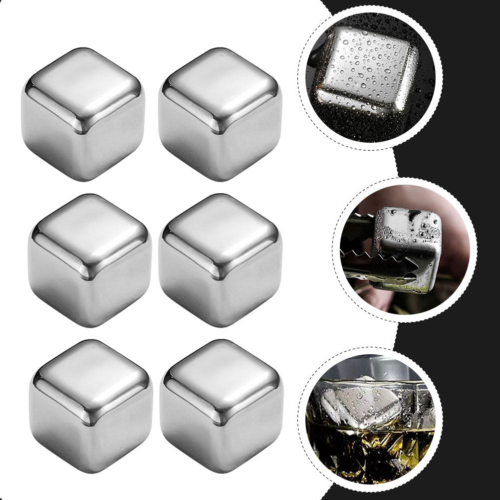 6Pcs Stainless Steel Wine Rock - Wine Beer Cooler 评论和价格